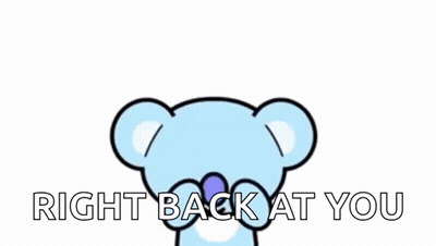 Cartoon Koala Bear With Hearts Saying Right Back At You GIF