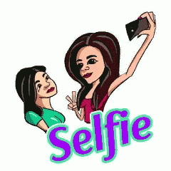 Cartoon Ladies Selfie GIF