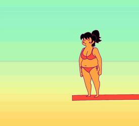 Cartoon Lady Triple Lindy Dive GIF