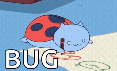 Cartoon Ladybug Laying On Ground With Word Bug GIF