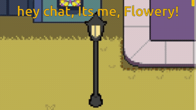 Cartoon Lamp Post Saying Hey Chat It's Me Flowery GIF