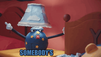 Cartoon Lamp With Somebody Written Below GIF