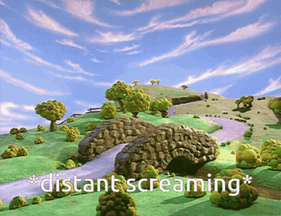 Cartoon Landscape With Distant Screaming GIF