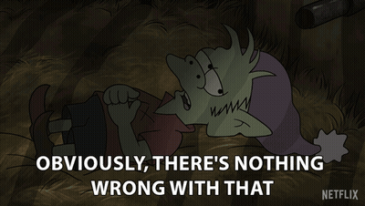 Cartoon Laying In Grass Saying Obviously There's Nothing Wrong With That Netflix GIF