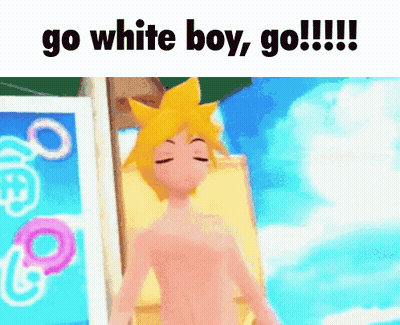 Cartoon Laying on Beach Go White Boy Go
