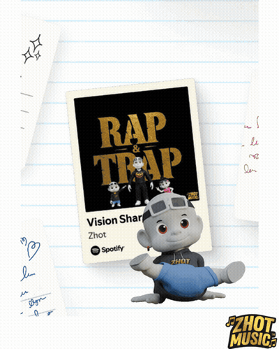 Cartoon Laying On Floor Next To Rap And Trap Poster GIF
