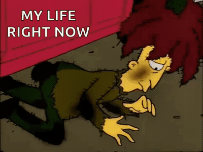 Cartoon Laying on Ground My Life Right Now