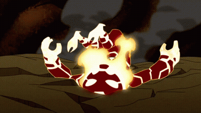 Cartoon Laying On Ground With Head On Fire GIF
