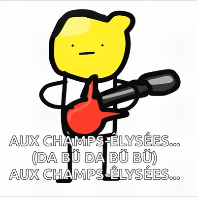 Cartoon Lemon Holding Microphone And Guitar GIF