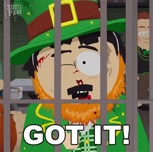 Cartoon Leprechaun Behind Bars With Text Got It GIF