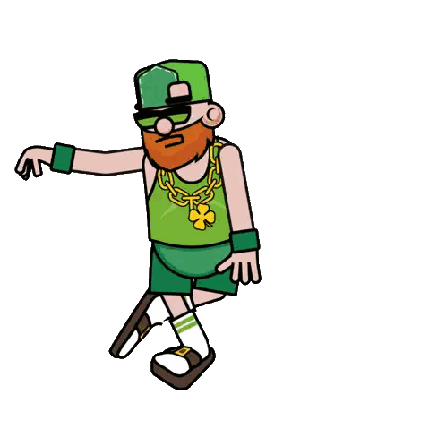 Cartoon Leprechaun Wearing Green Hat Sticker