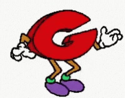 Cartoon Letter G With Arms And Legs GIF
