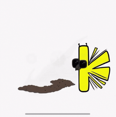 Cartoon Letter K With Bug On Top GIF