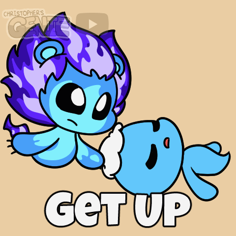 Cartoon Lion and Fish With Get Up