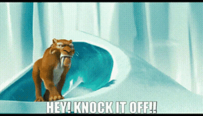 Cartoon Lion In Bathtub Saying Hey Knock It Off GIF