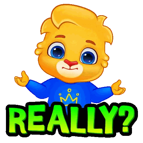 Cartoon Lion In Blue Shirt Really Sticker