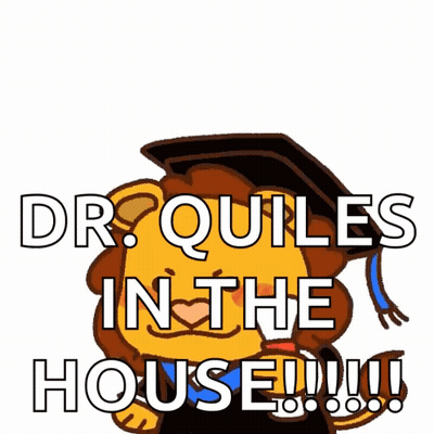 Cartoon Lion In Graduation Cap And Gown Saying You Did It Dr. Quiles In The House GIF