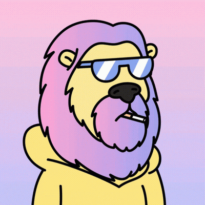 Cartoon Lion In Pink Sweater GIF