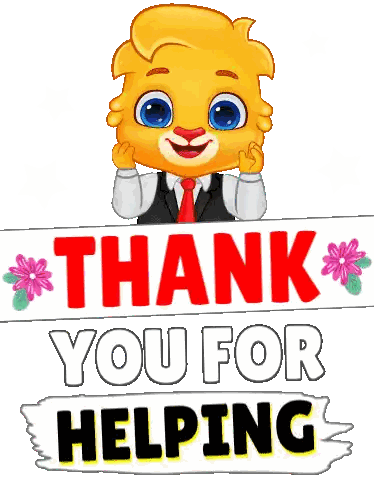 Cartoon Lion In Suit And Tie Thank You Sign Sticker