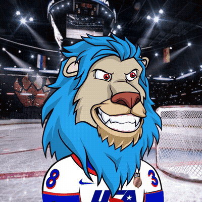 Cartoon Lion In USA Jersey Number 3 GIF
