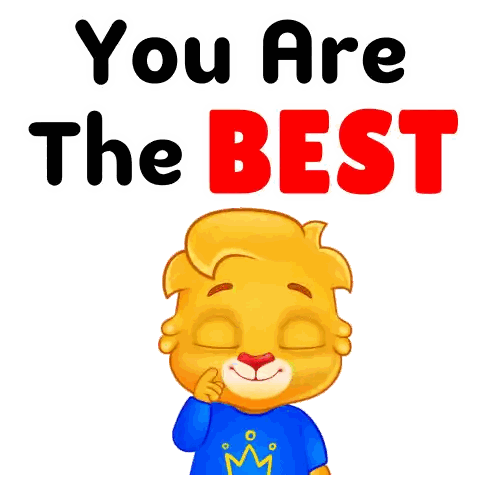 Cartoon Lion Pointing At You Are The Best Sticker