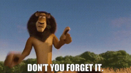 Cartoon Lion Says Don't You Forget It GIF