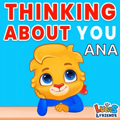 Cartoon Lion Thinking About You Ana GIF