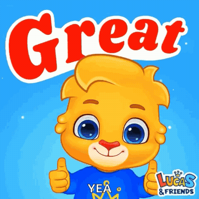 Cartoon Lion Thumbs Up Great Yea Lucas & Friends GIF