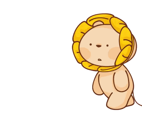 Cartoon Lion Wearing Yellow Crown Sticker