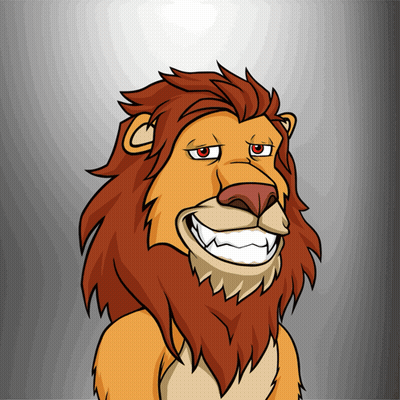 Cartoon Lion With Big Smile GIF