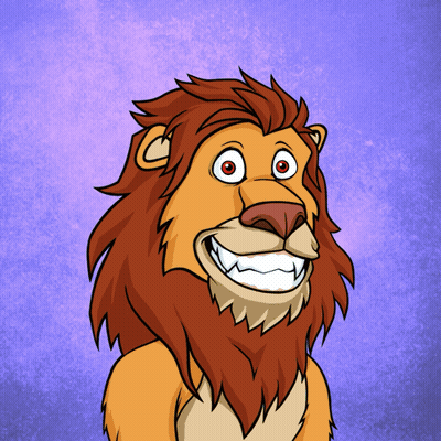 Cartoon Lion With Big Smile GIF