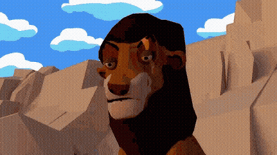 Cartoon Lion With Blue Sky And Clouds GIF