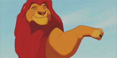 Cartoon Lion With Blue Sky GIF