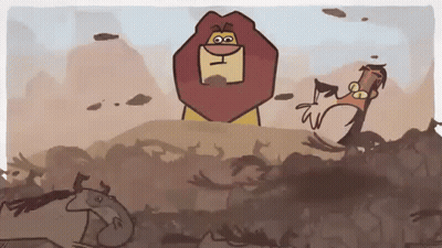 Cartoon Lion With Letter T On Face GIF