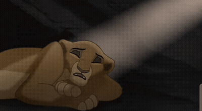 Cartoon Lioness Laying Down With Head On Paws GIF