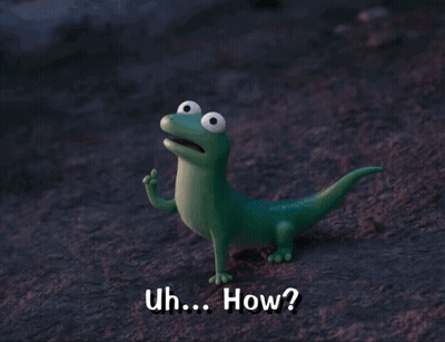 Cartoon Lizard Saying Uh How GIF