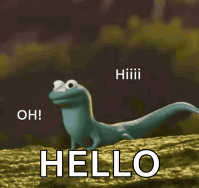 Cartoon Lizard Thumbs Up Saying Hello GIF
