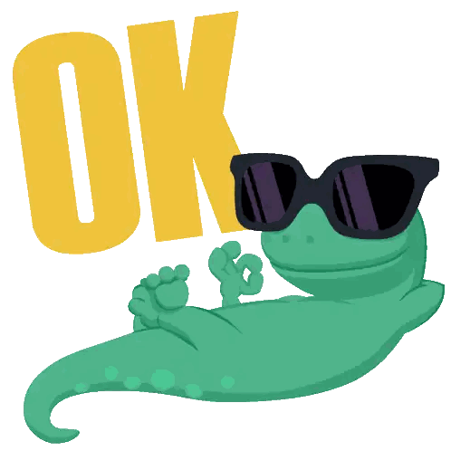 Cartoon Lizard Wearing Sunglasses Sticker