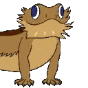 Cartoon Lizard With Beard And Blue Eyes Sticker