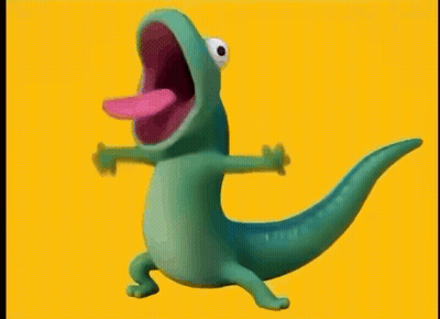 Cartoon Lizard With Mouth Open And Tongue Out GIF