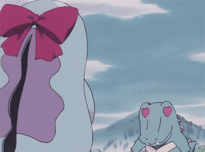 Cartoon Lizard With Pink Bow GIF