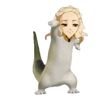 Cartoon Lizard With Woman's Head Sticker