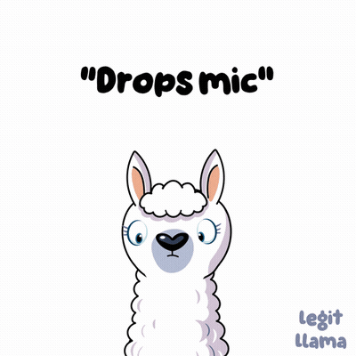 Cartoon Llama Holding Microphone Drops Mic GIF