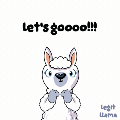 Cartoon Llama Saying Lets Goooo And Yes GIF