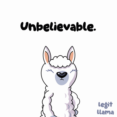 Cartoon Llama Saying Unbelievable Next To Sheep GIF