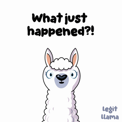 Cartoon Llama Surprised What Just Happened GIF