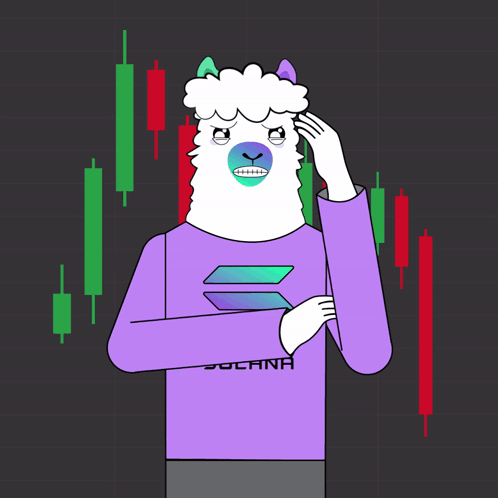 Cartoon Llama Wearing Purple Shirt Solana GIF