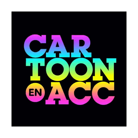 Cartoon Logo With Black Background Sticker