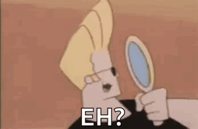 Cartoon Looking In Mirror Saying Eh GIF