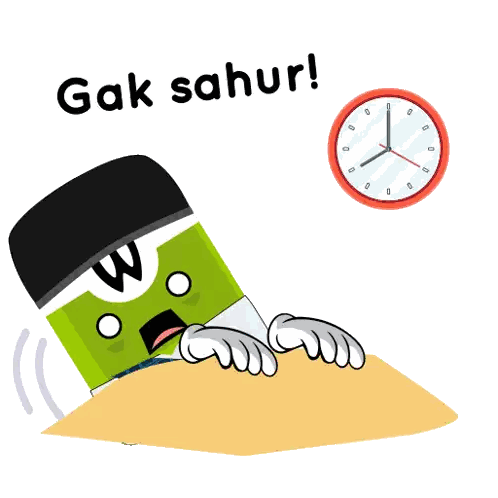 Cartoon Lying On Pillow With Gak Sahur Sticker
